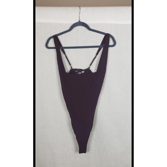 Free People Bodysuit M Purple Lace Up Corset Back Intimately Vamp Renfaire Sexy - Picture 1 of 9